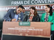 Firma de convenio con 10 presidentes en Región Sur.